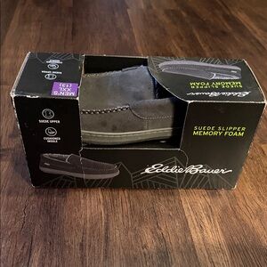 Eddie Bauer Men's Dark Gray Suede Slip-Ons